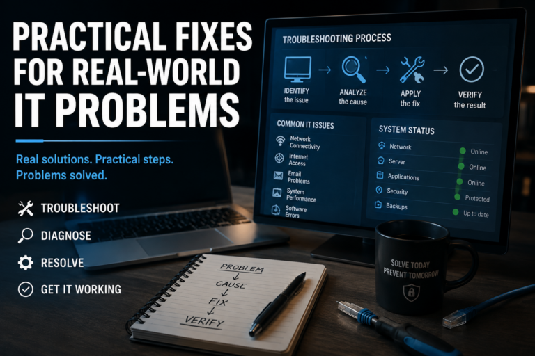 Practical fixes for real-world IT problems with network, server, software, and system troubleshooting