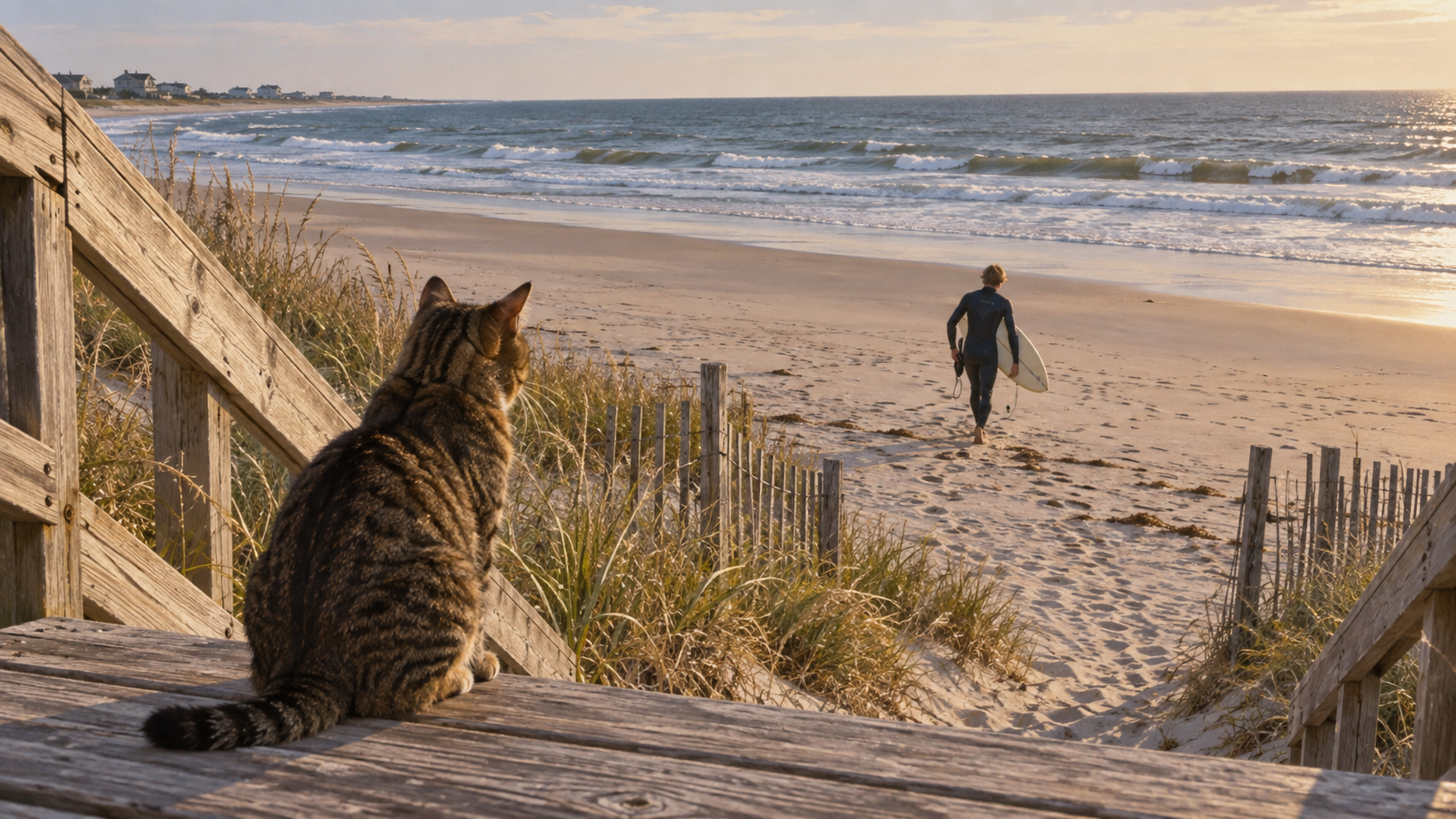 Mags followed me to the beach in Ocean City, New Jersey